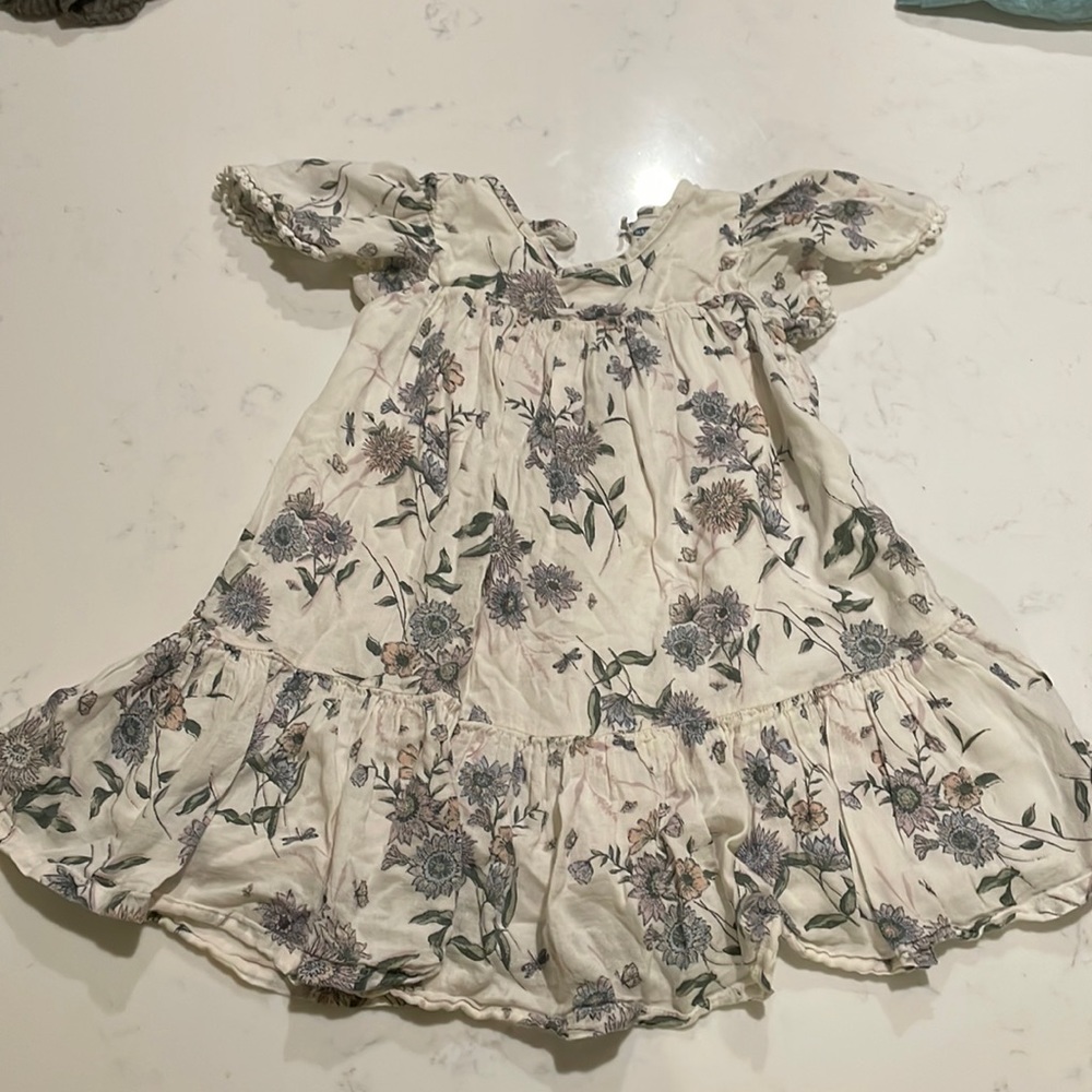Ruffled flutter sleeve dress